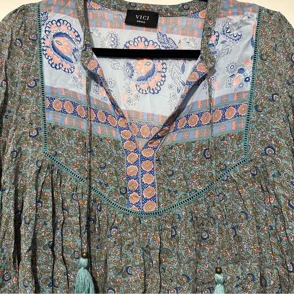 Vici long sleeve bohemian blouse size S - Picture 2 of 7